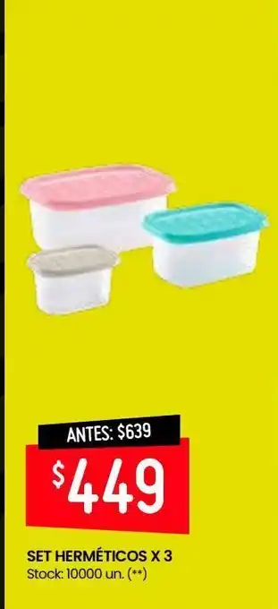 Changomas Set herméticos x 3 oferta