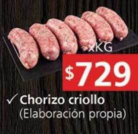 Supermercados Aiello Chorizo criollo oferta