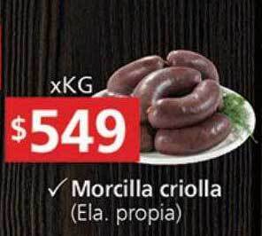 Supermercados Aiello Morcilla criolla oferta