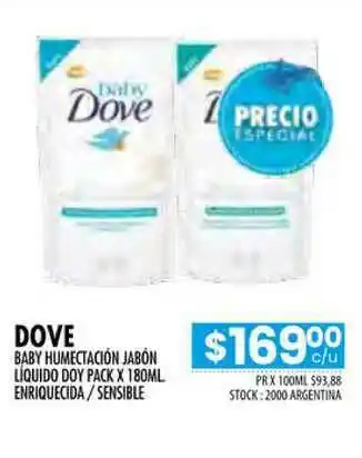 Pigmento Dove Baby Humectación Jabón Líquido Doy Pack Enriquecida Sensible oferta