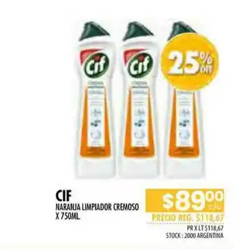 Pigmento Cif Naranja Limpiador Cremoso oferta