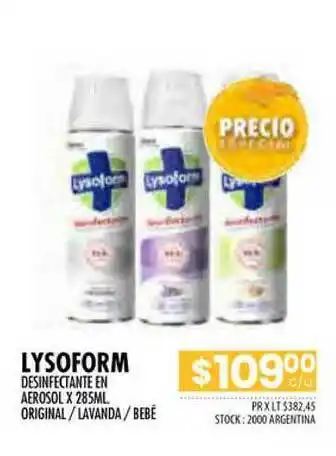 Pigmento Lysoform Desinfectante En Aerosol Original Lavanda Bebê oferta