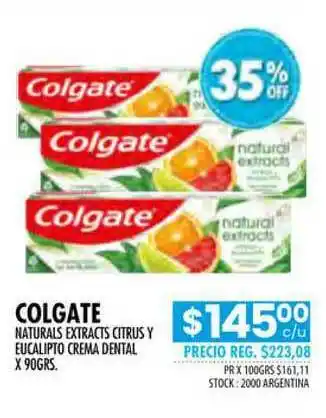 Pigmento Colagate Naturals Extracts Citrus Y Eucalipto Crema Dental oferta