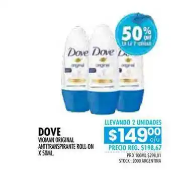 Pigmento Dove Woman Original Antitranspirante Roll-on oferta