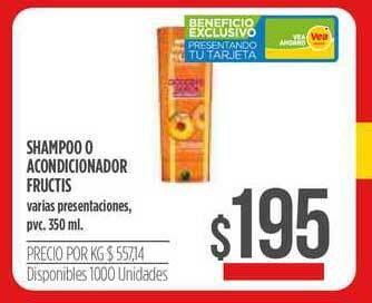Supermercados Vea Shampoo O Acondicionador Fructis 350ml oferta