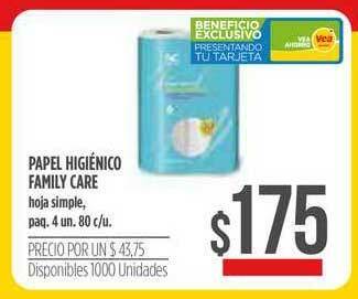 Supermercados Vea Papel Higiénico Family Care oferta