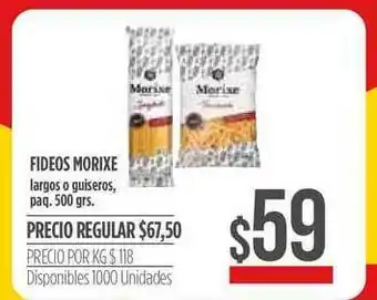 Supermercados Vea Fideos Morixe 500grs oferta