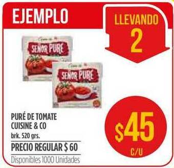Supermercados Vea Puré De Tomate Cuisine & Co 520grs oferta