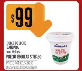 Supermercados Vea Dulce De Leche Gandara 400grs oferta