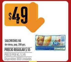 Supermercados Vea Salchichas 66 oferta