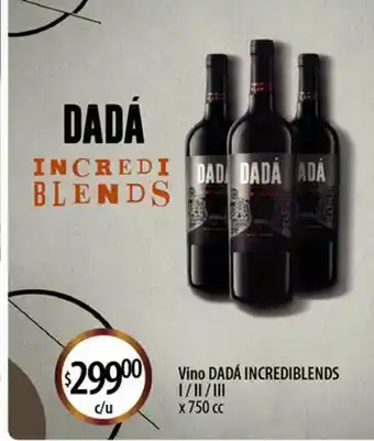 Supermercados Toledo Vino Dadá Incrediblends I Ii Iii oferta