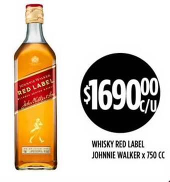 Supermercados Toledo Whisky Red Label Johnnie Walker x 750cc oferta