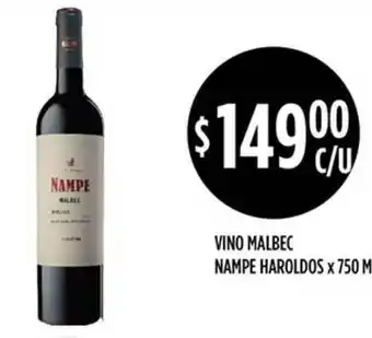Supermercados Toledo Vino Malbec Nampe Haroldos x 750ml oferta