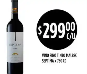 Supermercados Toledo Vino Fino Tinto Malbec Septima x750ml oferta