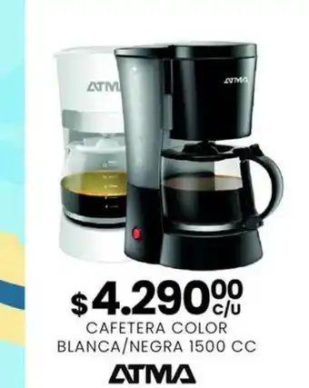 Cafetera Color Blanca Negra 1500cc Atma