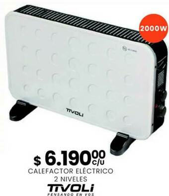 Supermercados Toledo Calefactor Eléctrico 2 Niveles Tivoli oferta