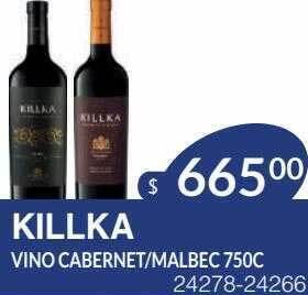 Masivos Killka vino cabernet malbec oferta