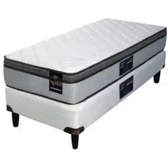 Sommier Center Sommier y colchón 1 plaza y media (100x190x24) king koil eternity euro pocket resorte oferta