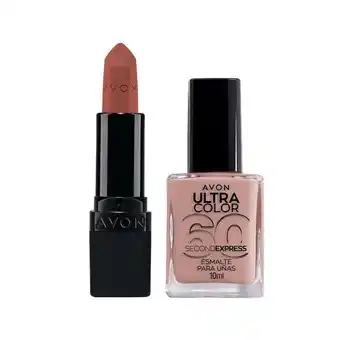 Avon Set x2 ultra nude - labial + esmalte oferta