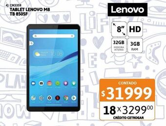 Cetrogar Tablet lenovo m8 3g + 32g gr-ar za5g0184ar oferta