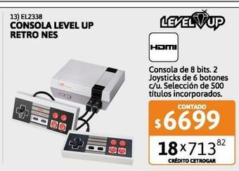 Cetrogar Consola level up retro nes hdmi 8 bits oferta