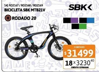 Cetrogar Bicicleta sbk r20 niños celeste oferta