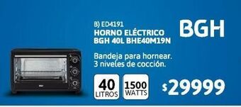 Cetrogar Horno electrico bgh bhe40m19n 40lt oferta
