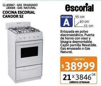 Cetrogar Cocina escorial candor s2 ge 51cm oferta