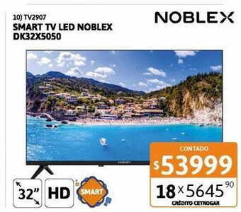 Cetrogar Smart tv led 32" noblex dk32x5050 hd oferta