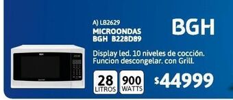 Cetrogar Microondas b228db/e g qchef grill 28lt bgh oferta