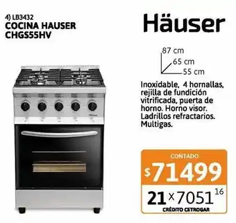 Cetrogar Cocina hauser chgs55hv 55cm oferta