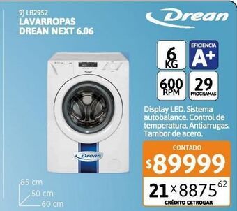 Cetrogar Lavarropas drean next 6.06 eco 6k 600rpm cf oferta