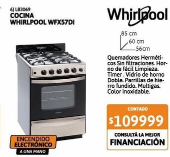 Cetrogar Cocina whirlpool wfx57di inox multigas oferta