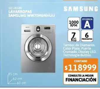 Cetrogar Lavarropas samsung ww70m0nhuu 7k cf 1000rpm plata oferta