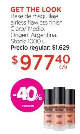 Farmacity Base de maquillaje get the look airless flawless finish oferta
