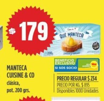 Supermercados Vea Manteca Cuisine & Co oferta