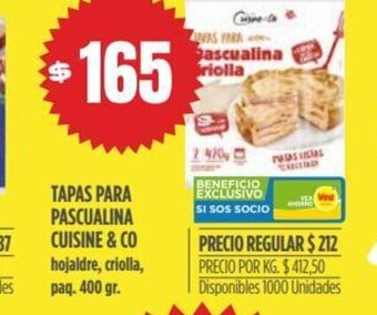 Supermercados Vea Tapas Para Pascualina Cuisine & Co oferta