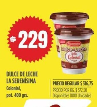 Supermercados Vea Dulce de Leche La Serenisima oferta