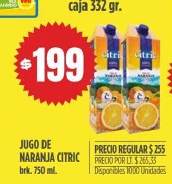 Supermercados Vea Jugo de Naranja Citric oferta