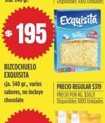 Supermercados Vea Exquisita Bizcochuelo oferta