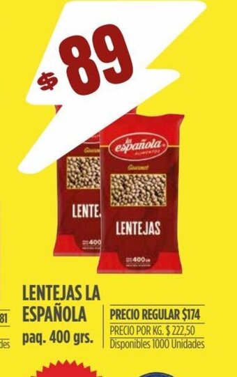 Supermercados Vea Lentejas La Española oferta