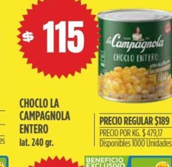 Supermercados Vea Choclo La Campagnola entero oferta