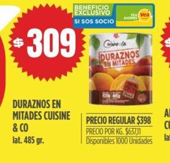 Supermercados Vea Duraznos En Mitades Cuisine oferta