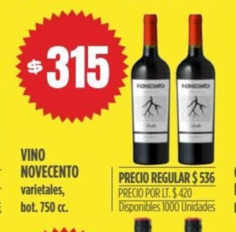Supermercados Vea Vino Novecento oferta
