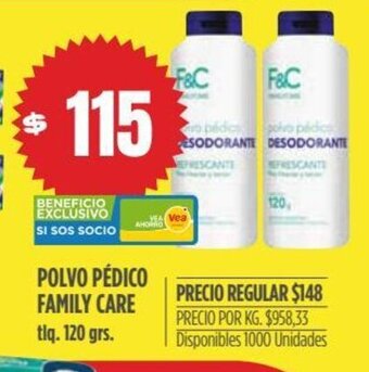 Supermercados Vea Family Care Polvo Pédico oferta