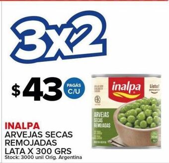 Carrefour Maxi Arvejas secas inalpa x 300g oferta