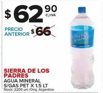 Carrefour Maxi Agua mineral sierra de los padres x 1,5l oferta