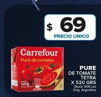 Carrefour Maxi Puré de tomate carrefour x 520g oferta
