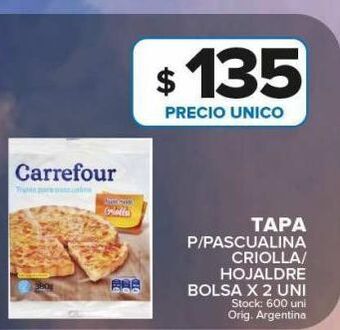 Carrefour Maxi Tapa p/pascualina carrefour x 2un oferta