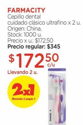 Farmacity Cepillo dental farmacity cuidado clásico ultrafino x 2 un oferta
